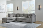 Prime Furniture - Ashley Furniture - Marleton Sectional - 2-Piece Sleeper Sectional with Chaise / Gray - 55305S4